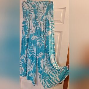 Torrid Teal and White Strapless Jumper